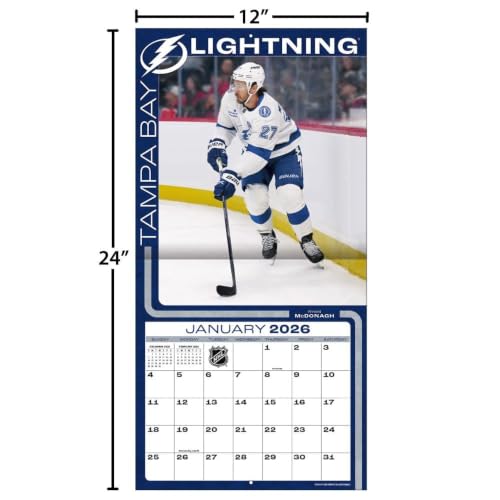 Tampa Bay Lightning Wall Calendar 2026 - 12x12 Full-Color