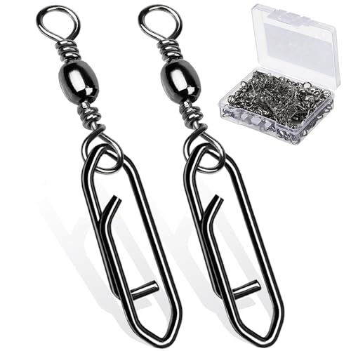 Heavy Strength Fishing Snaps - Stainless Steel Swivel Clips 10+S (42lb) - 50 pcs