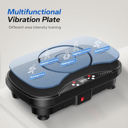 Vibration Plate Exercise Machine - 99 Speeds, Bluetooth, Black