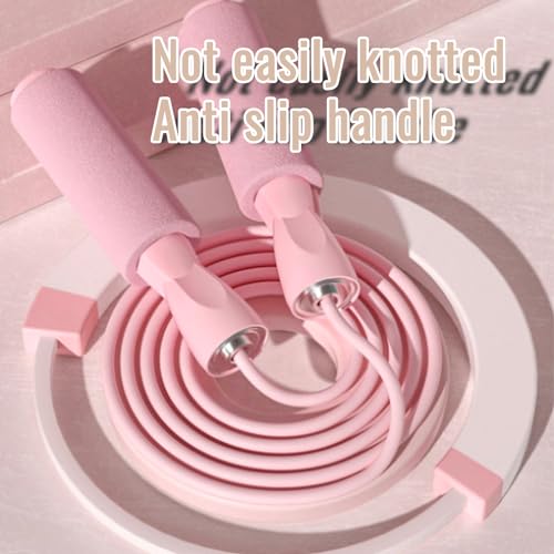 Adjustable Jump Rope for Fitness - Tangle-Free - Pink
