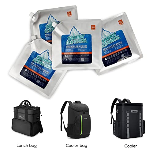 4 Pack Reusable Ice Packs for Coolers, Lunch Bags & Cooler Backpacks