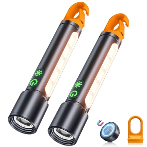 ADDplus Rechargeable Magnetic LED Flashlight Black 2 - 9 Modes, 1300m Beam