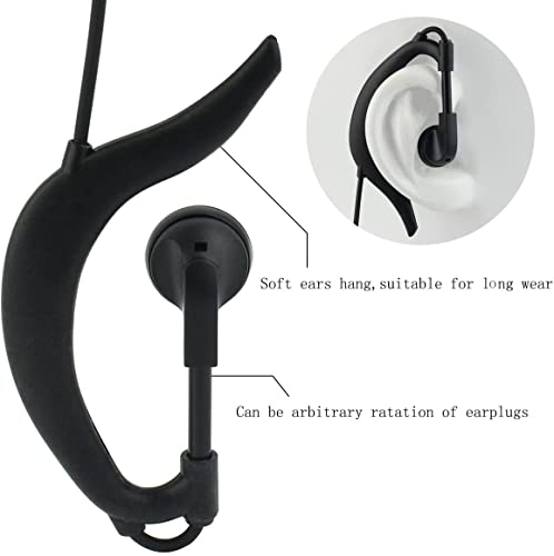 Retevis Walkie Talkie Earpiece with Mic - G-Type 2-Pin Volume Adjustable for Motorola Radios