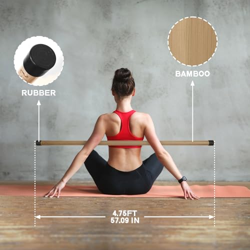 Natural Bamboo Yoga Stick - 57 Inches, Stretching & Flexibility