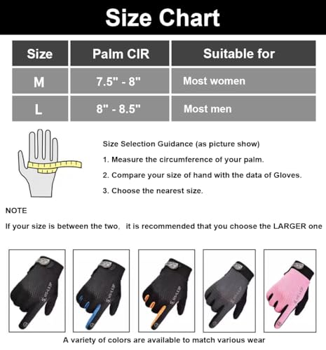 Full Finger Cycling Gloves for Men & Women - Large Black