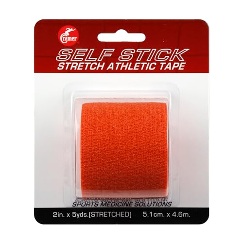 Cohesive Athletic Bandage Wrap - Orange Self-Stick Tape, 2" x 5 yd