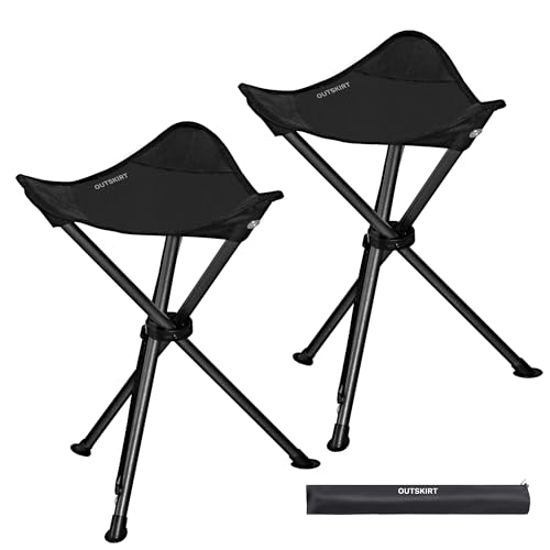 22.4-Inch Portable Folding Tripod Stool for Camping & Outdoor Activities (2 Pack)