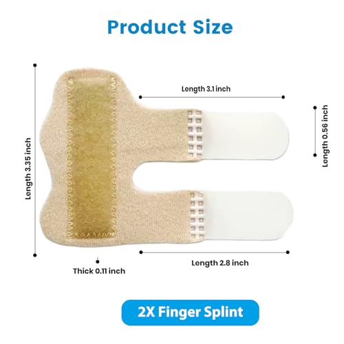 Adjustable Finger Splint for Pain Relief - Beige, 2 Count
