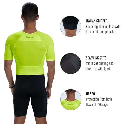 Men's Triathlon Full-Zip Racesuit | Moisture-Wicking, Short Sleeve