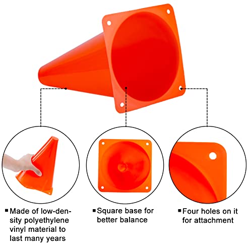 7 Inch Sports Training Cones - 24 Pack Multicolor for Agility Drills