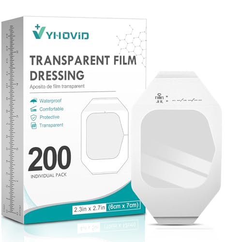 200 Pack Waterproof Transparent Film Dressings 2.375" x 2.75" - Hypoallergenic Wound Cover