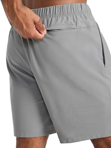 Men's 8-Inch Lightweight Polyester Shorts - Small / Black