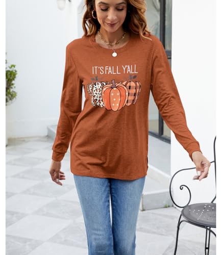Baokuan Womens Pumpkin Graphic Sweatshirt Brown Large - Crewneck Casual Fall Long Sleeve