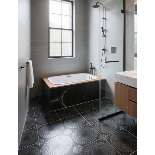 12"x12" Large Floor Stencil for Painting Floors, Reusable Tile Stencil Concrete Stencils for Patio, Wall Stencils for Walls (Style W9)