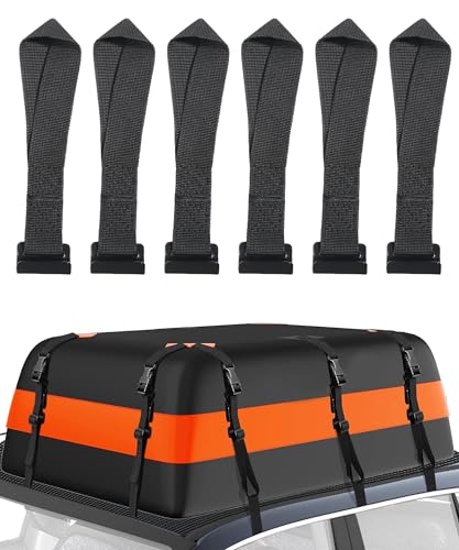 6PCS Roof Cargo Tie Down Hooks - Universal Car Luggage Straps