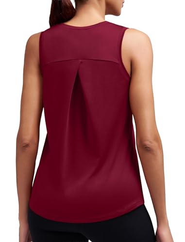 Workout Tank Top for Women - Athletic Sleeveless Medium Red