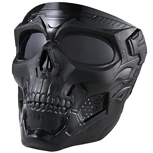 Skull Mask Full Face Tactical Mask - Black