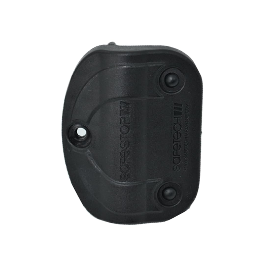 Safetech Hardware Polymer Gate Stop | Damage Protection Bumper Reduces Gate Closing Noise | Prevent Gate Slamming, Hinge Overextension & Sway | Aluminum/Metal SGSS - Black