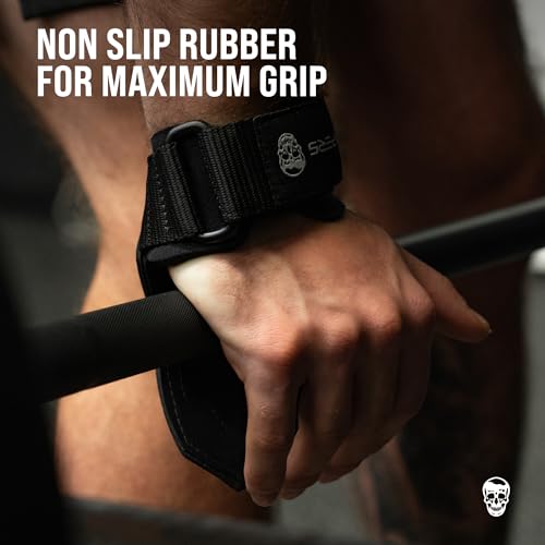 Weight Lifting Grips with Neoprene Wrist Support - Black, Medium