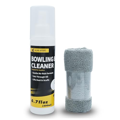 Bowling Ball Cleaner Spray with Microfiber Towel - Removes Oil, Dust