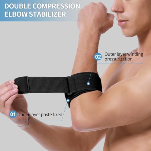 Adjustable Double Layer Elbow Brace for Pain Relief - 1 Pack