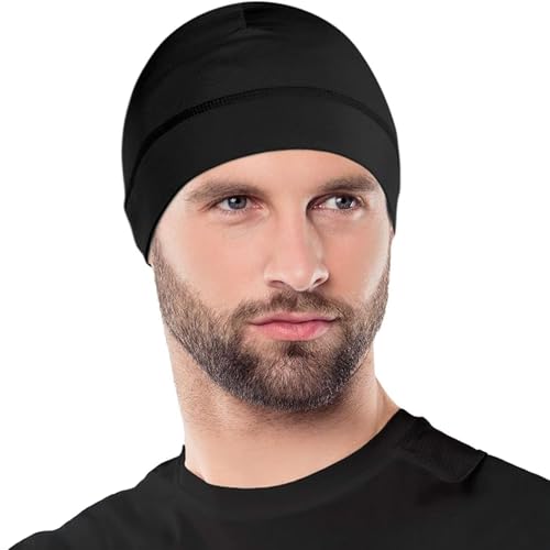 Thermal Fleece Cycling Skull Cap Helmet Liner - Black, One Size