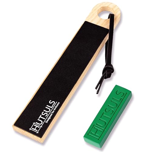 Pocket Knife Strop Kit with Leather Strop & Honing Compound – Razor Sharp Edges