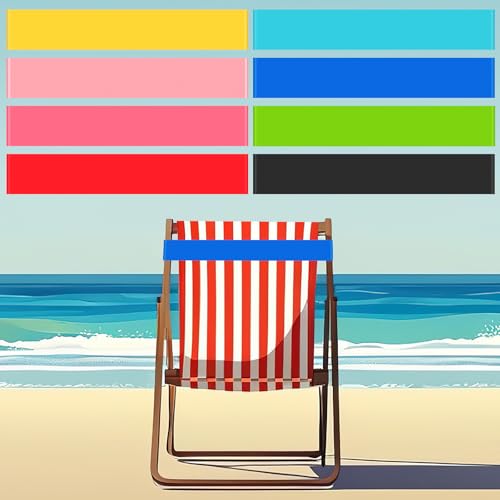 8 Pack Beach Towel Bands - Mixed Colors Towel Clips for Chairs