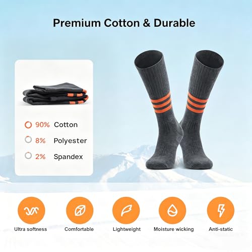Thermal Knee High Ski Socks for Snowboarding & Hiking