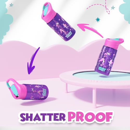 Kids Water Bottle with Straw - 15 oz - BPA-Free - Mermaid