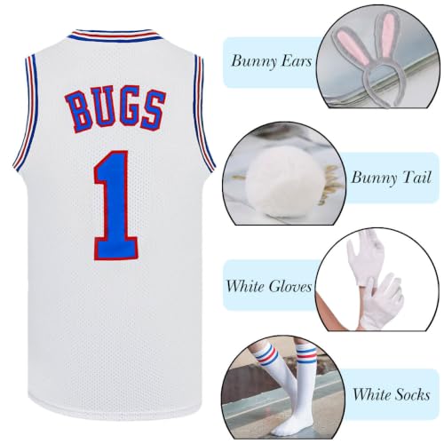 Men's Basketball Jersey Lola #10 Bugs #1 - X-Large White