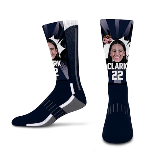 Indiana Fever Caitlin Clark Crew Socks - WNBA Phenom Curve KA-POW Player, Medium