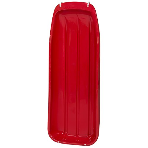 48-Inch Kids Plastic Toboggan Snow Sled with Pull Rope - Red