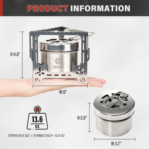 ALOCS 2250W Alcohol Stove Set with Foldable Stand Camping Stove - Portable & Efficient