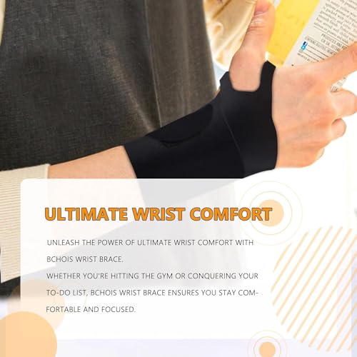 Wrist Brace for Carpal Tunnel Pain Relief - Ultra-Thin Elastic Support - Fits Both Wrists