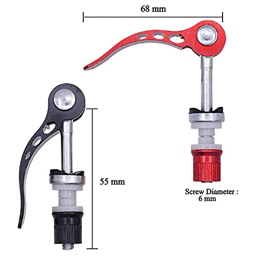 Bike Seat Post Quick Release Clamp - 2 Pack, Red & Black