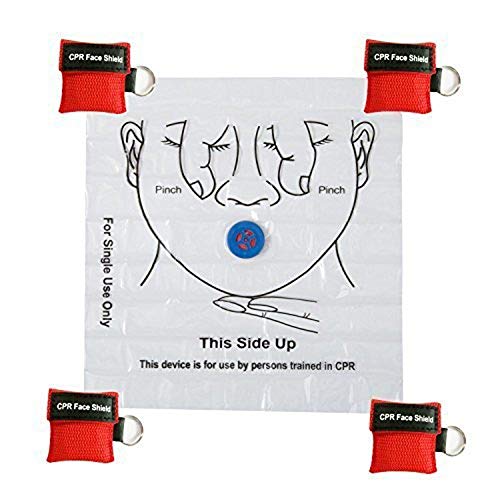 5-Pack CPR Face Shield Masks with Keychain for First Aid
