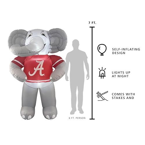 7FT Inflatable Mascot with LED Lights - Alabama Crimson Tide