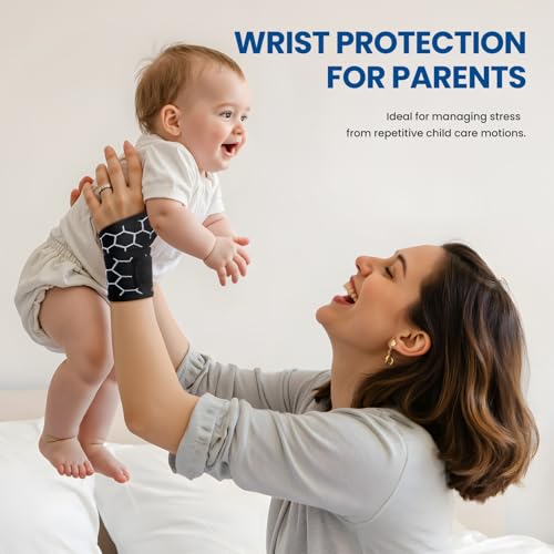 Adjustable Wrist Support Brace - Breathable Compression Wrap - Black - 1 Pack