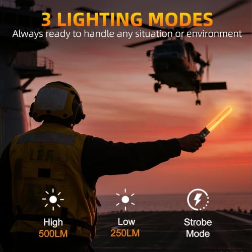 ULTRAFIRE Rechargeable Traffic Wand Flashlights 2 Pack UF-303X USB-C Emergency Safety Signal