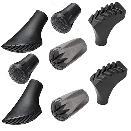 Assorted Trekking Pole Tips - 8-Piece Replacement Set