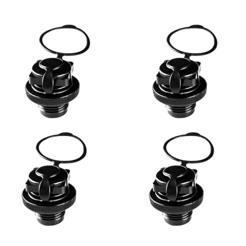 Boston Valve Adapter Kit - 4PCS Air Mattress Cap Replacement - Black 22mm