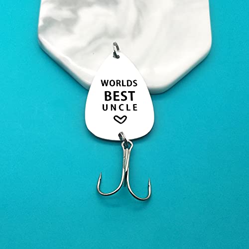 Worlds Best Uncle Stainless Steel Fishing Lure - Personalized Gift Idea