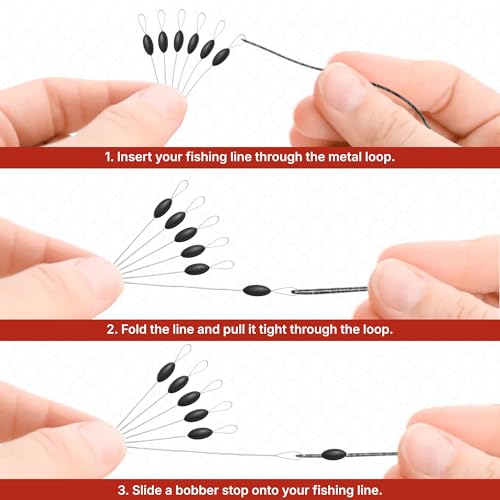 Fishing Bobber Stops - Durable Rubber Line Stoppers