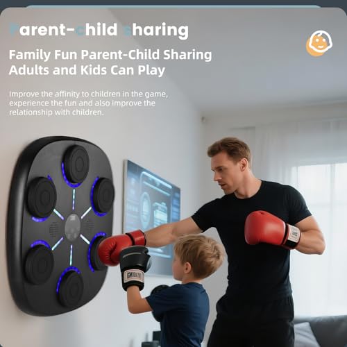 Black 2025 Bluetooth Boxing Machine for Adults Kids Wall Mount with Gloves