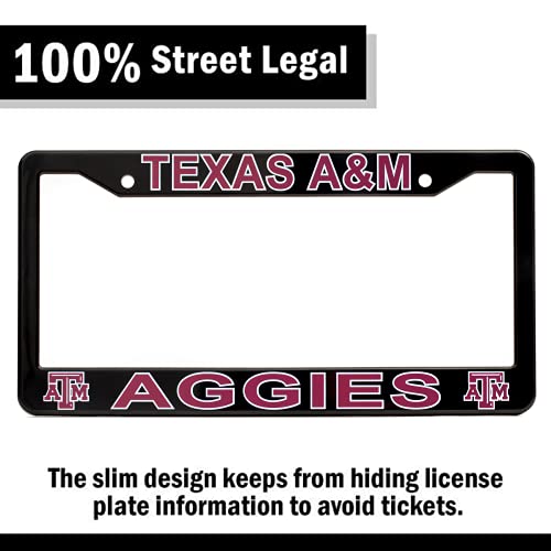 Texas A&M License Plate Frame Cover - Aggies Supporter Car Accessory