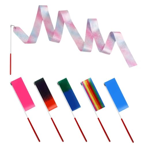6 PCS Dance Ribbon Wands - 78.7 Inch Gymnastics Streamers with Non-Slip Handles