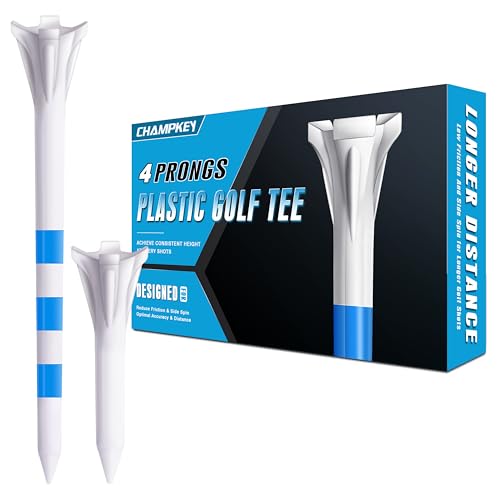 Champkey 170 Pack Assorted Plastic Golf Tees - 3 1/4" & 1 1/2" Long-Lasting Performance, Lower Contact & Enhanced Accuracy - Includes 2 Sizes