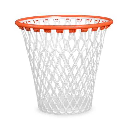 Basketball Wastebasket - Quirky Design, Strong ABS Plastic, White