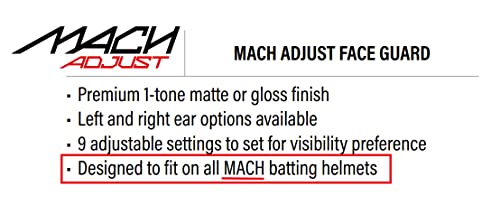 Rawlings Mach Adjust Face Guard Extension for Right-Handed Batters Matte Maroon - Fits Mach Series Helmets